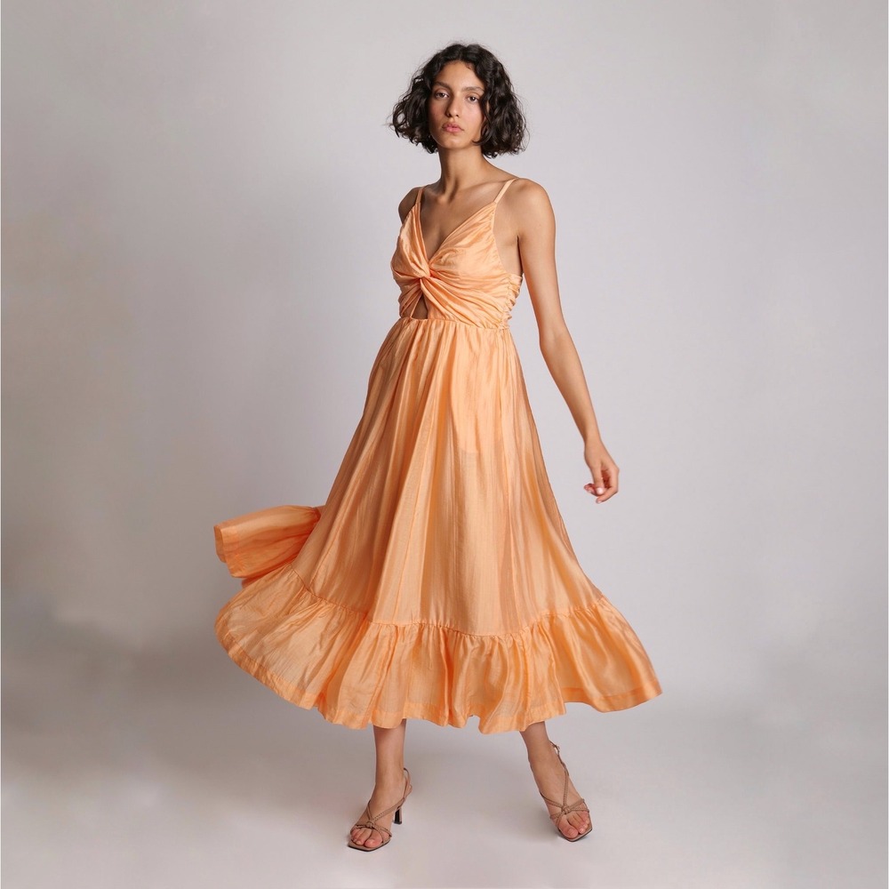 Sabina Musayev | Olinda Dress Peach Maxi Twist Cutout Size S